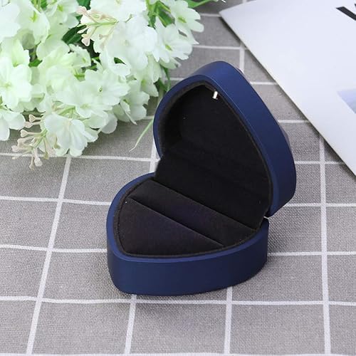Miniatura 3 de IMIKEYA Anillo de corazón Caja de anillo LED Caja de anillo de boda Caja de propuesta Caja de propuesta Soporte de exhibición de anillo de diamantes