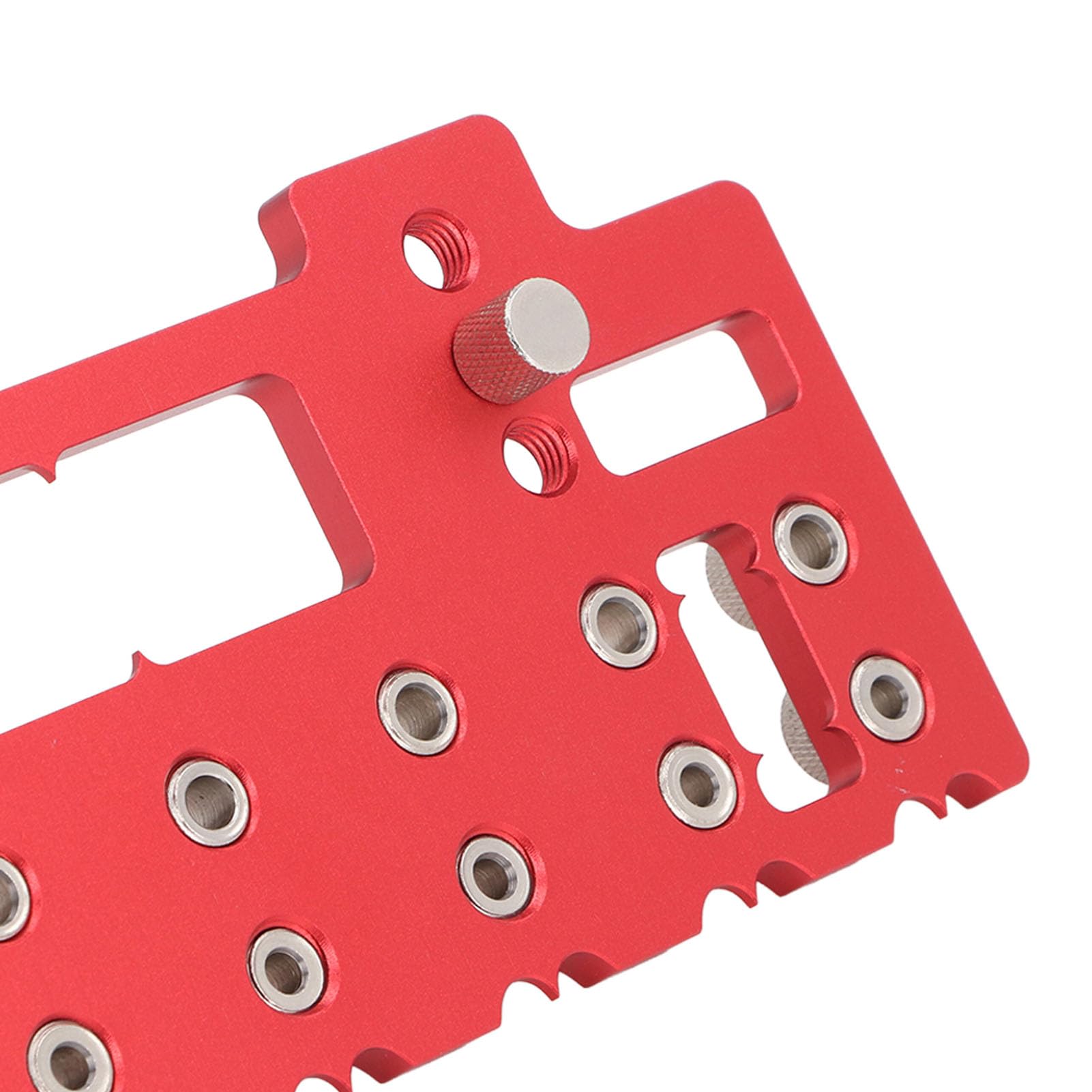 Ejoyous Bohrschablone für Regalstifte, Regalstiftvorrichtung Aluminiumlegierung 1/4 Zoll 5mm Bohrlehre 32mm Bohrführungen für Holzbearbeitung Werkzeug