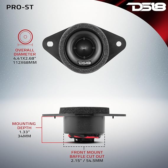 DS18 PRO-ST 1.9 Replacement Upgrade Bullet Compression Tweeters with Crossovers- Car OEM Tweeter Upgrade Kit for Many Subaru/Toyota Models - Replacement for H631SFJ101 and H631SFJ100 (Pair)