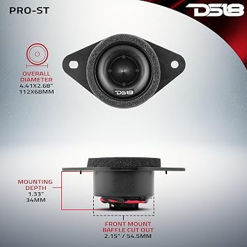 DS18 PRO-ST 1.9 Replacement Upgrade Bullet Compression Tweeters with Crossovers- Car OEM Tweeter Upgrade Kit for Many Subaru/Toyota Models - Replacement for H631SFJ101 and H631SFJ100 (Pair)