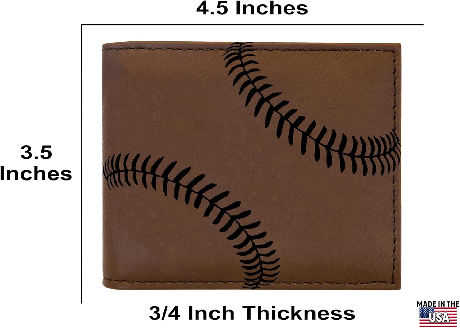Rogue River Tactical Baseball Men's Leather Bifold Wallet RFID Gift For Him Dad Father Billfold Father's Day Gift Stitch - Image 4