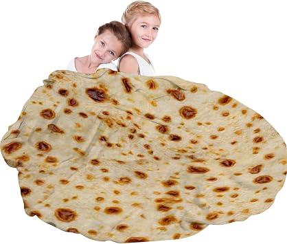 Burrito Blanket, Tortilla Blanket Adult and Kids, Funny Realistic Food Throw Blanket, Novelty Soft Flannel Blanket 90cm(36)