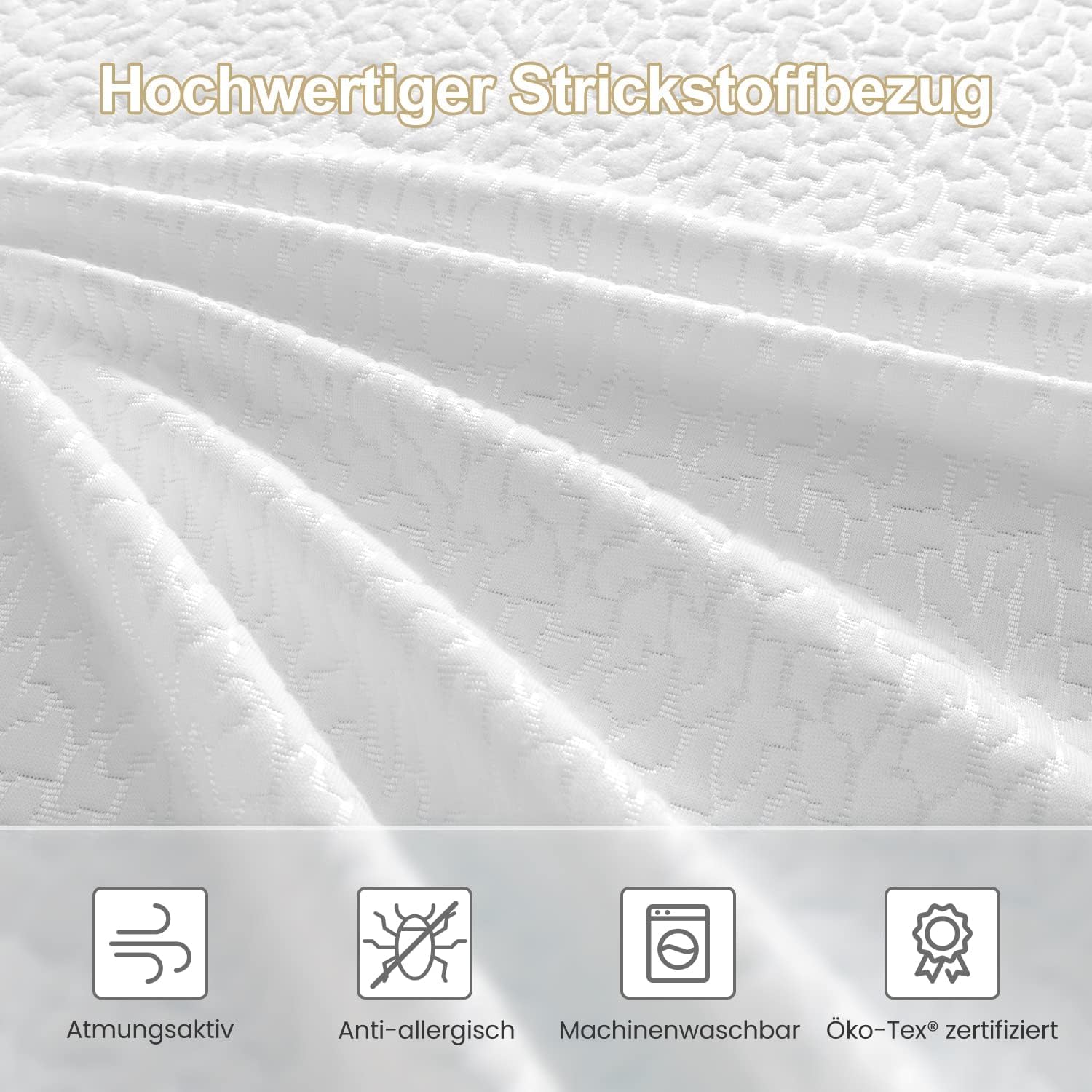 BedStory Topper 180x200cm, 7,5cm Zwei Härtegrade H5&H6 Gel Topper hart mit Abnehmbarem und Waschbarem Bezug, Atmungsaktiver und Bequemer Matratzentopper für Boxspringbett Unbequeme Betten Schlafsofa