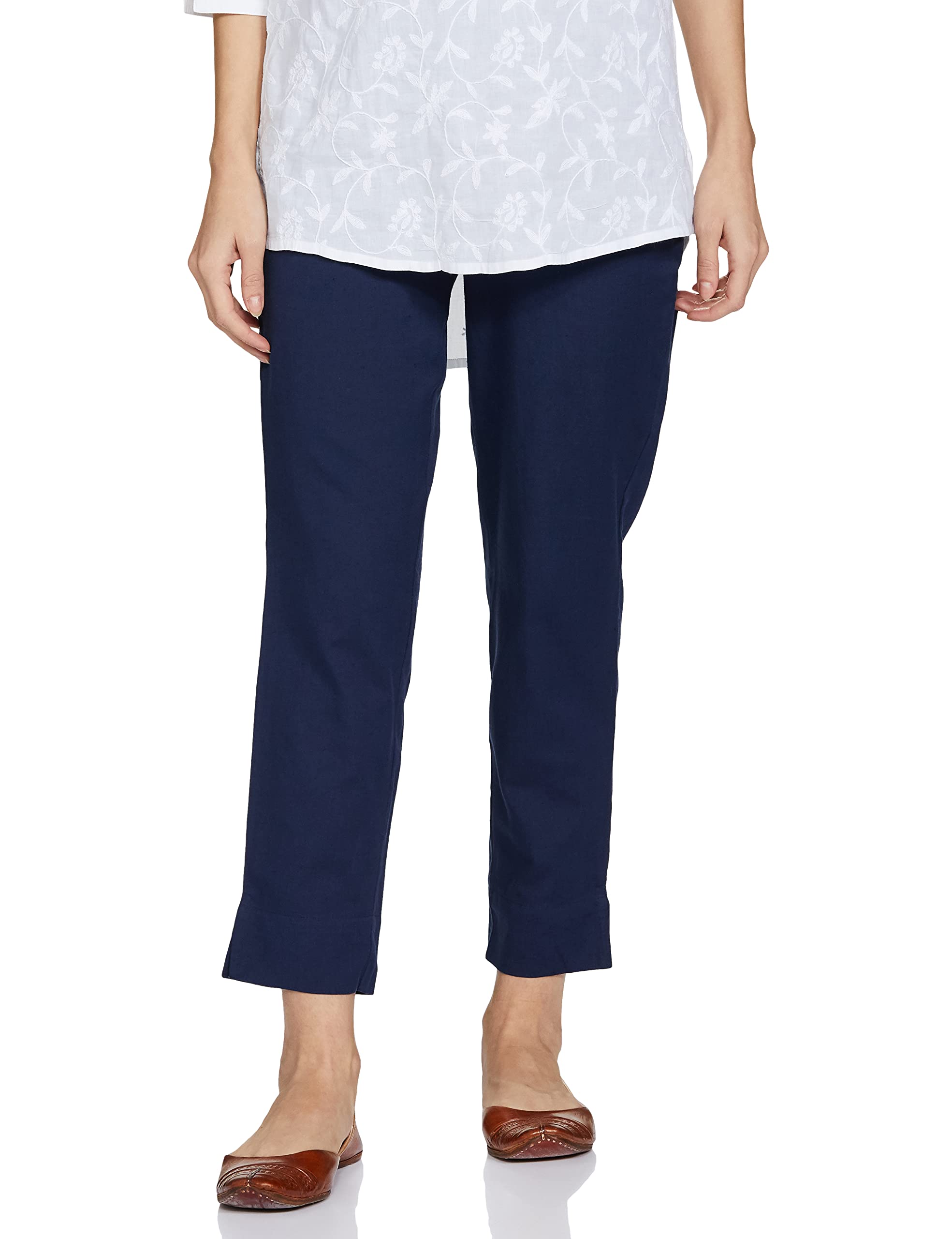 amazon brand - myx Women's Regular High Rise Cotton Pyjama Pants Pajama Set (Pag 205_Navy_X-Small-picture-46