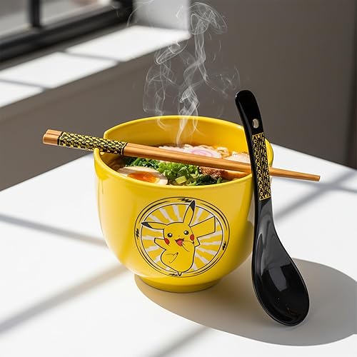 Miniatura 158 de Silver Buffalo The Powerpuff Girls Girl Power Featuring Blossom, Bubbles, and Buttercup Ceramic Ramen Noodle Rice Bowl with Chopsticks, Microwave