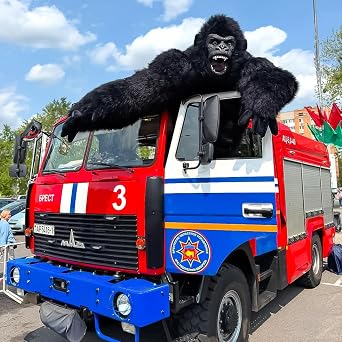8.2ft Inflatable Gorilla Costume Adult Size - Funny Blow Up King Kong Suit, Giant Ape Halloween Costumes Mascot