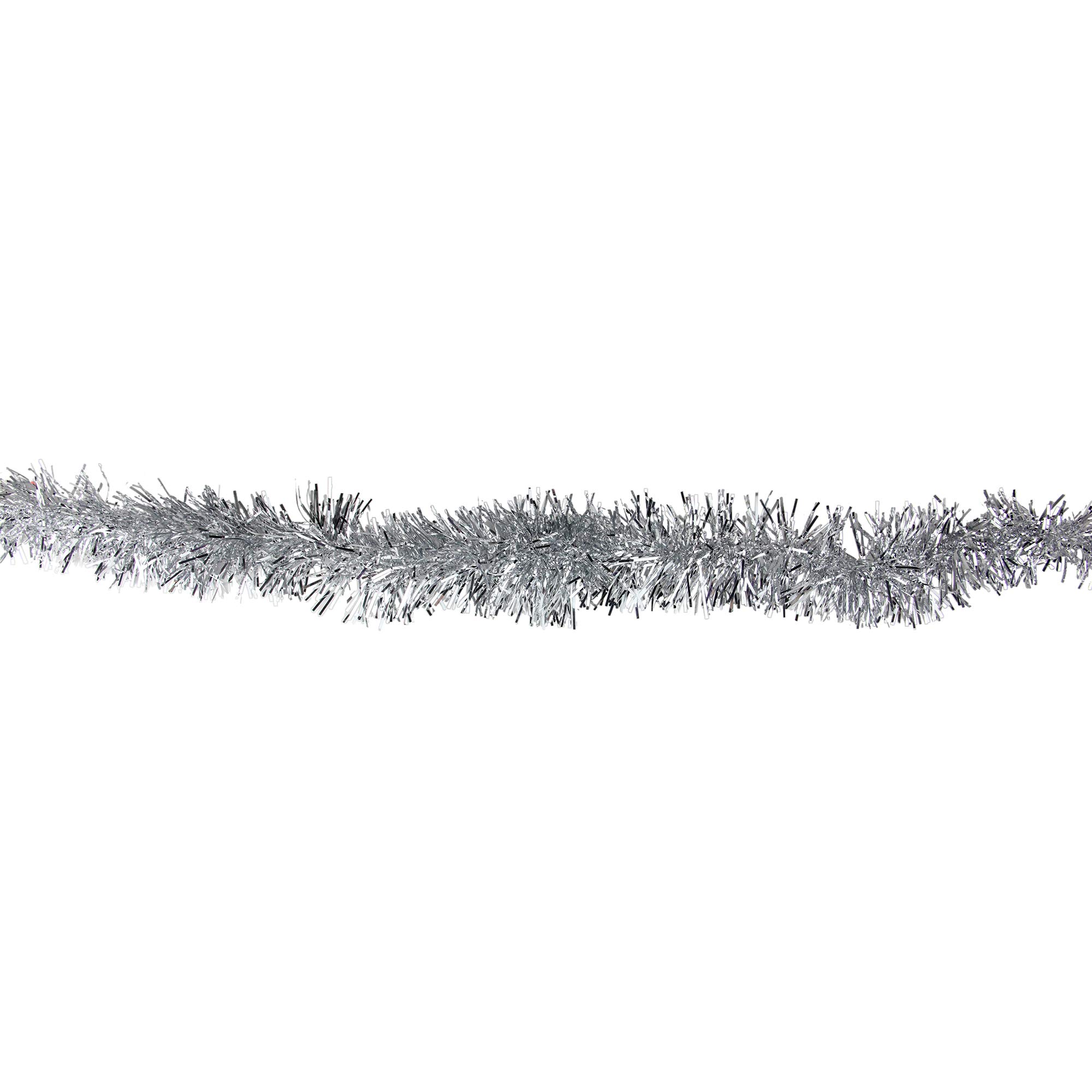 Northlight 50' Traditional Shiny Silver Christmas Tinsel Unlit-3 Ply Garland