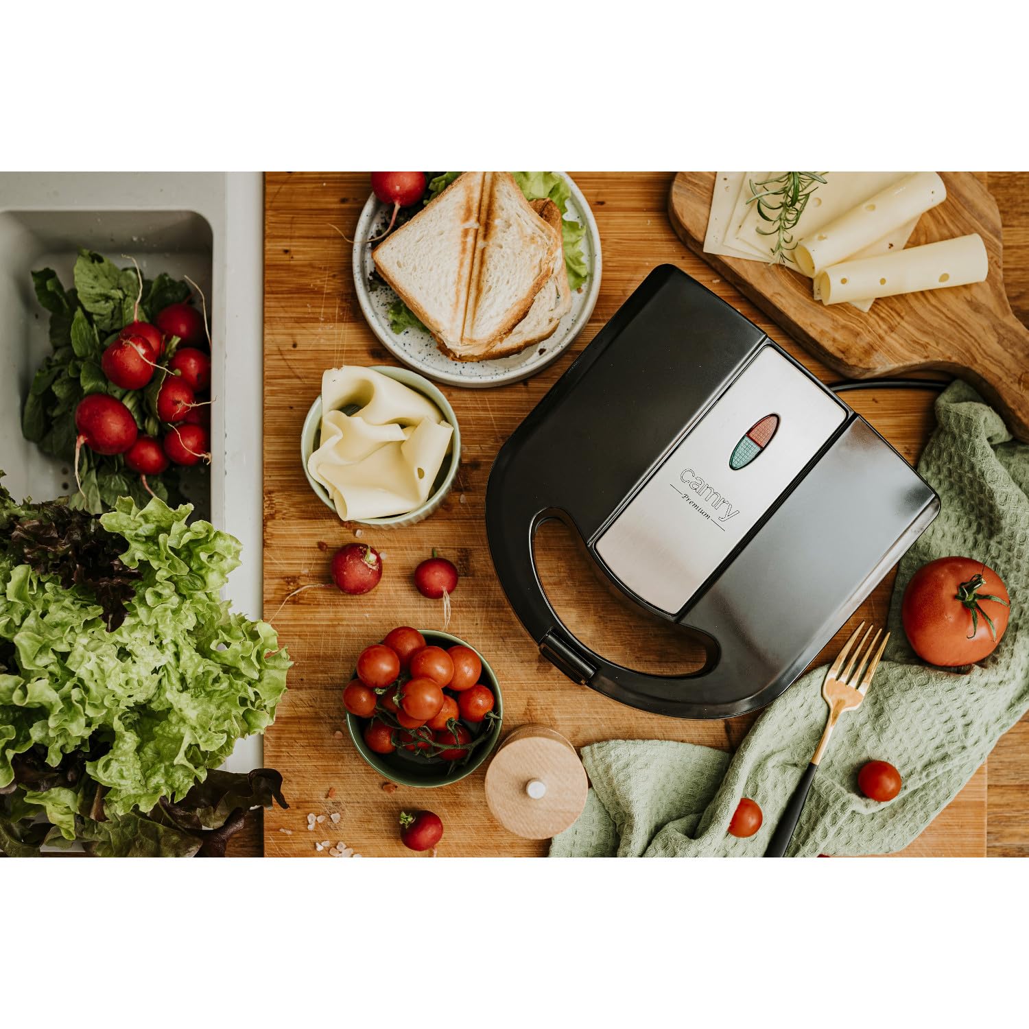 Image secondaire de Grille-pain multifonction 3 en 1 CAMRY avec plaques interchangeables