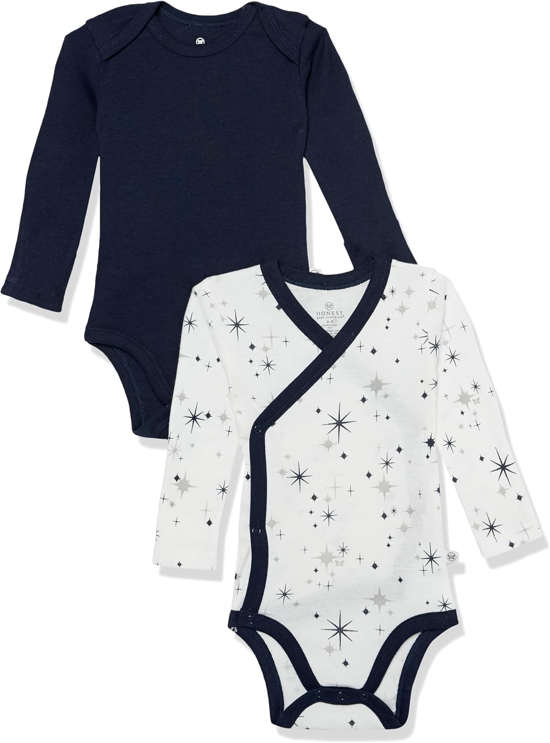 HonestBaby Multipack Long Sleeve Bodysuits One-piece 100% Organic Cotton for Infant Baby Boys, Girls, Unisex