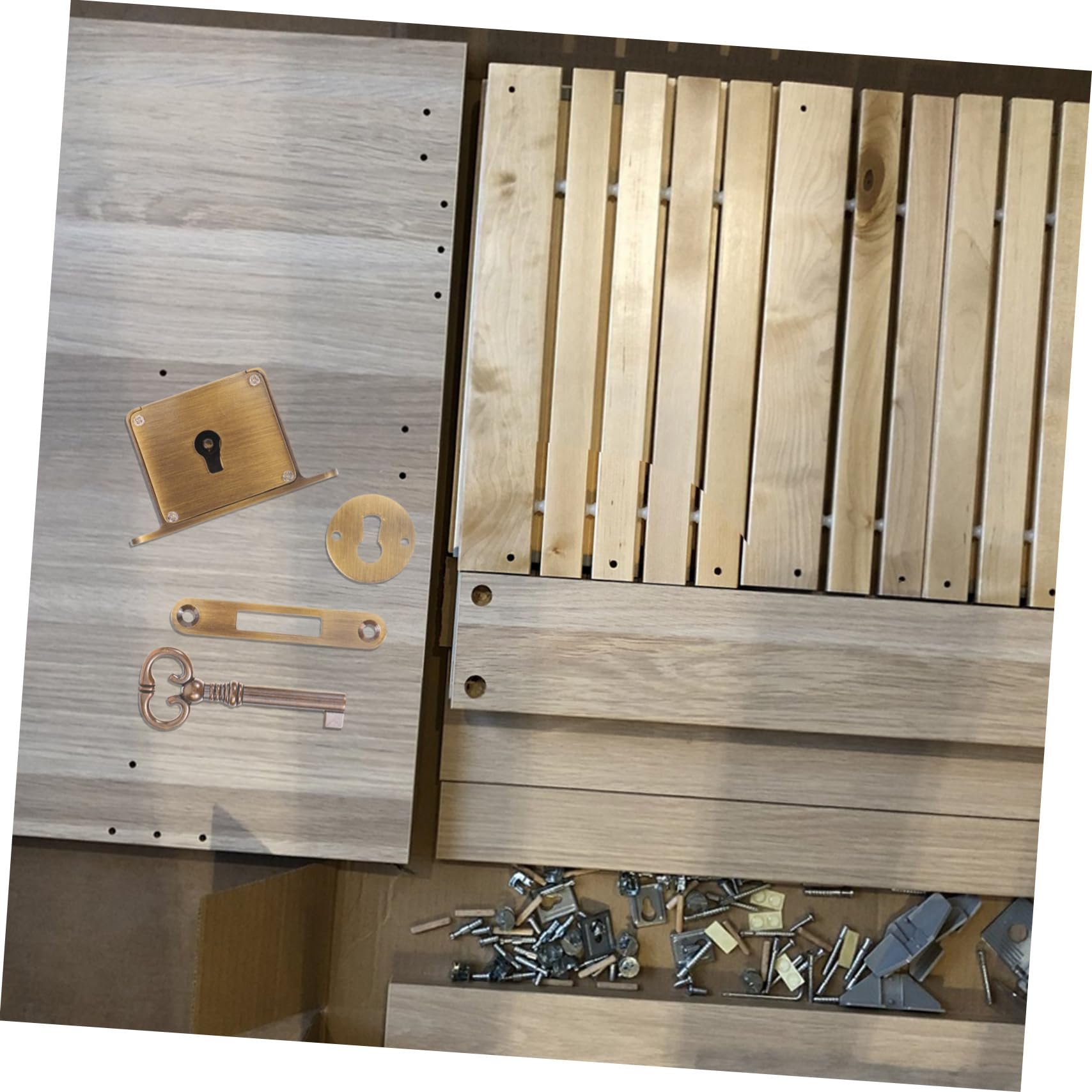 DOITOOL Serratura per Cassetto in Ottone Stile Antico con Chiave, Set per Armadietto, Protegge Documenti e Previene Furti, Chiusura Sicura e Resistente