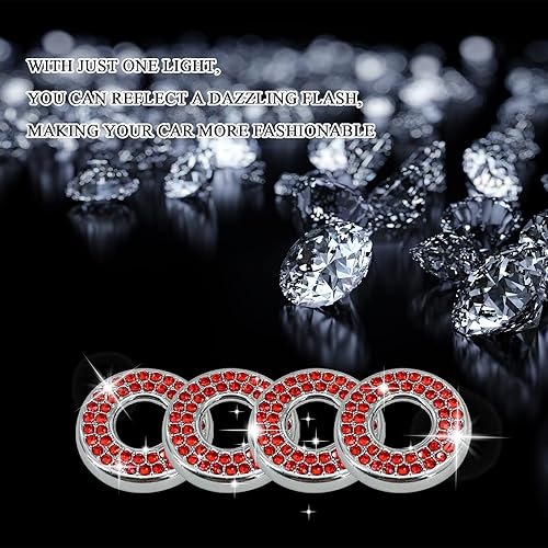 Miniatura 9 de BEYPOVK Paquete de 4 fundas brillantes para cerradura de puerta interior de automóvil, calcomanías de diamantes de imitación, tapas de pasador de