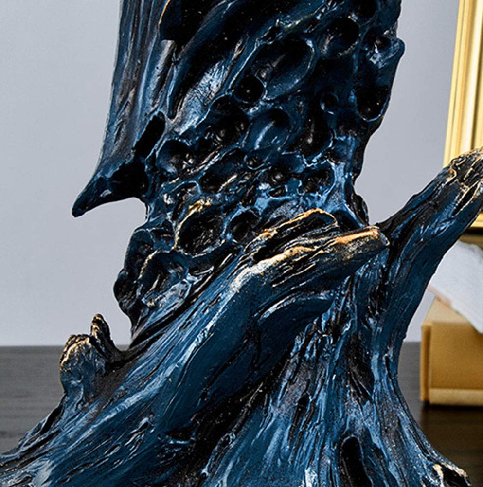 Estatua de Busto de Caballo, Modelo de Escultura de Cabeza de Caballo, Arte de Resina Envejecido Retro, colección de hogar Azul, Regalo de decoración de habitación