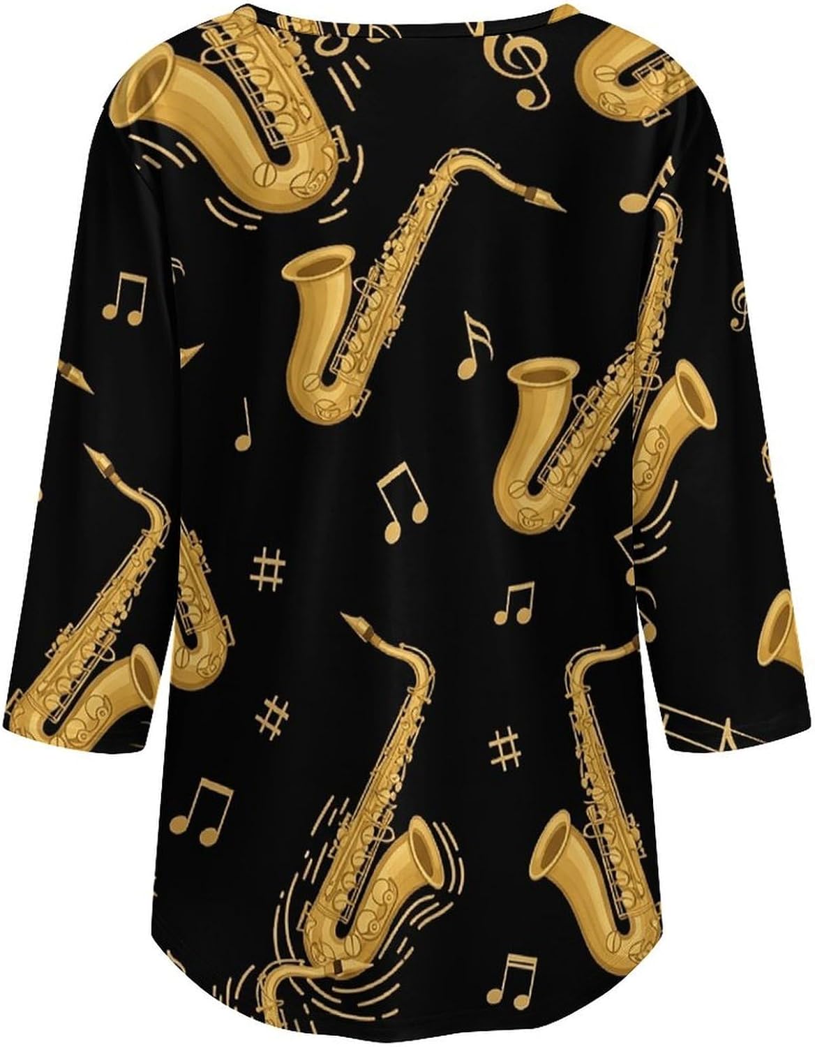 Women's 3/4 Sleeve Tops Tunic Shirts Dressy Casual Crew Neck Loose Blouse