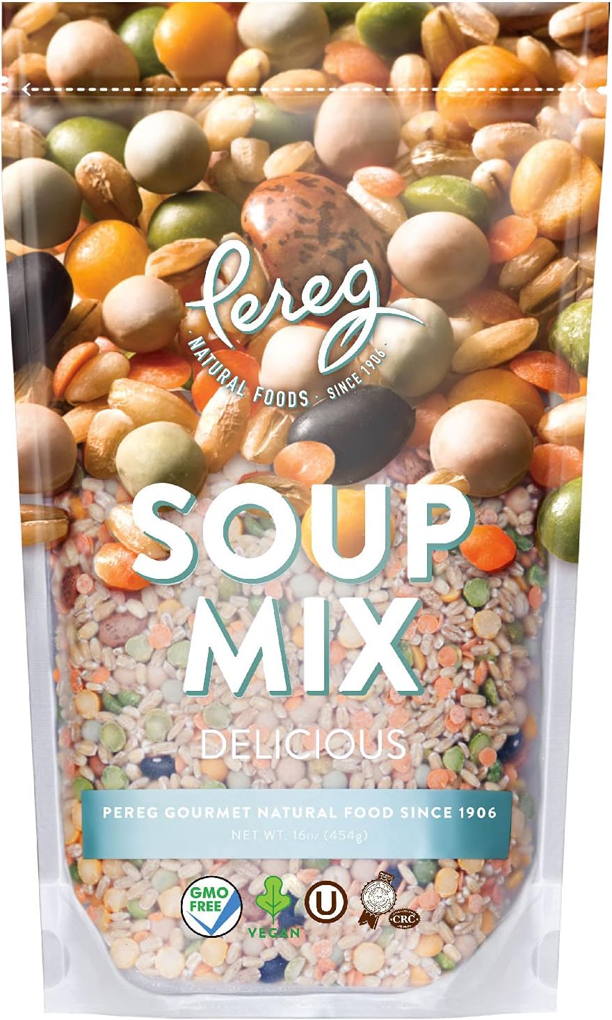 Natural Foods Soup Mix, Peas, Beans, Lentils, Kosher, Natural, 1lb
