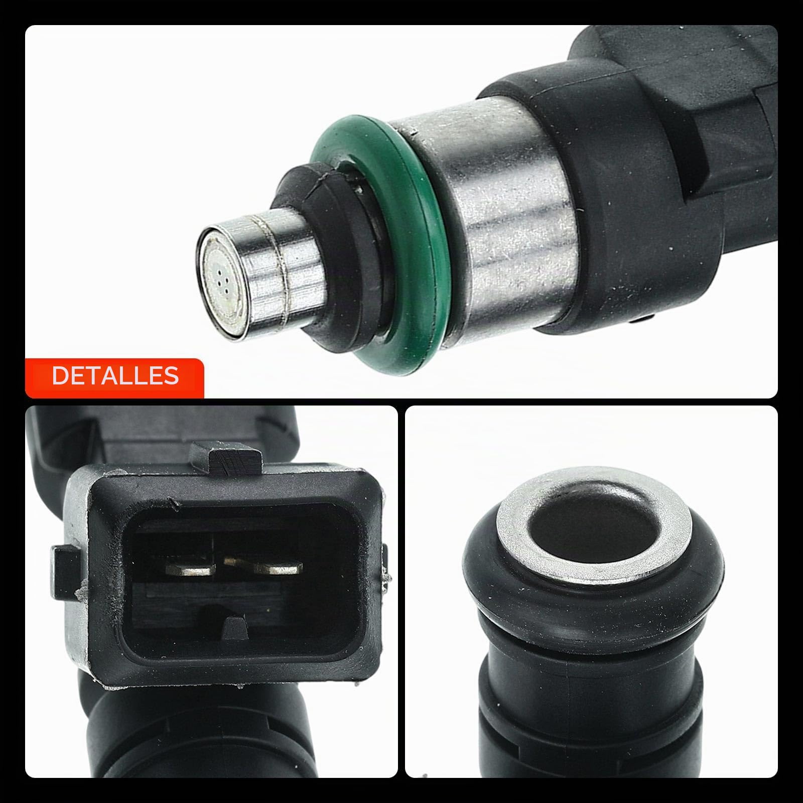 Frankberg 4 boquillas de inyector de combustible de 2 Polos con junta | Compatible con: Furgoneta Fiesta V, C-Max DM2, Fiesta V JD JH, Mondeo IV Berlina BA7, Torneo Focus DNW, Focus Saloon DFW