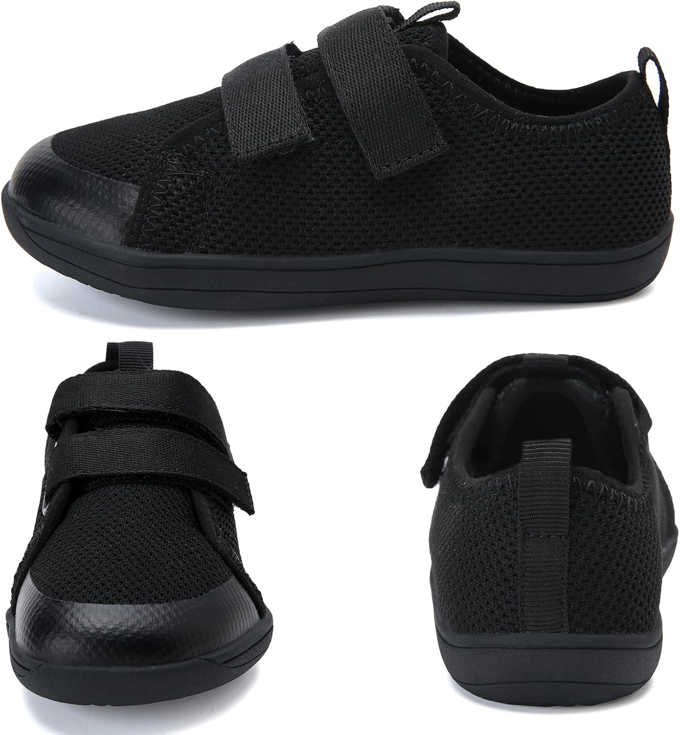 WateLves Toddler Little Kid Wide Barefoot The First Walking Shoes Girls Boys Breathable Lightweight Splay Naturally Minimalist Sneakers(Black,27) - Image 2