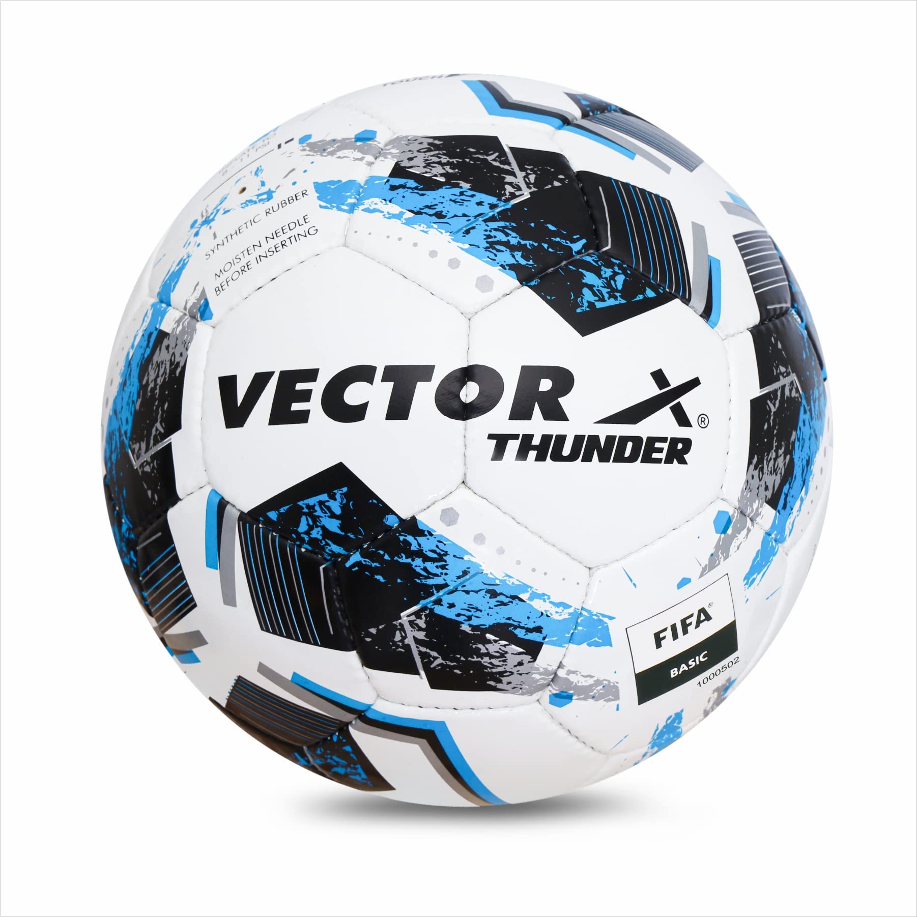 Sponsored Ad - Vector X 32 Panels Thunder FIFA Basic Hand Stitched Football | Rubberized Outer Core with Glossy Finish Training Ball|Match | Sports | Playing | Practice for Adult, Men & Boys Size 5 (White Blue)