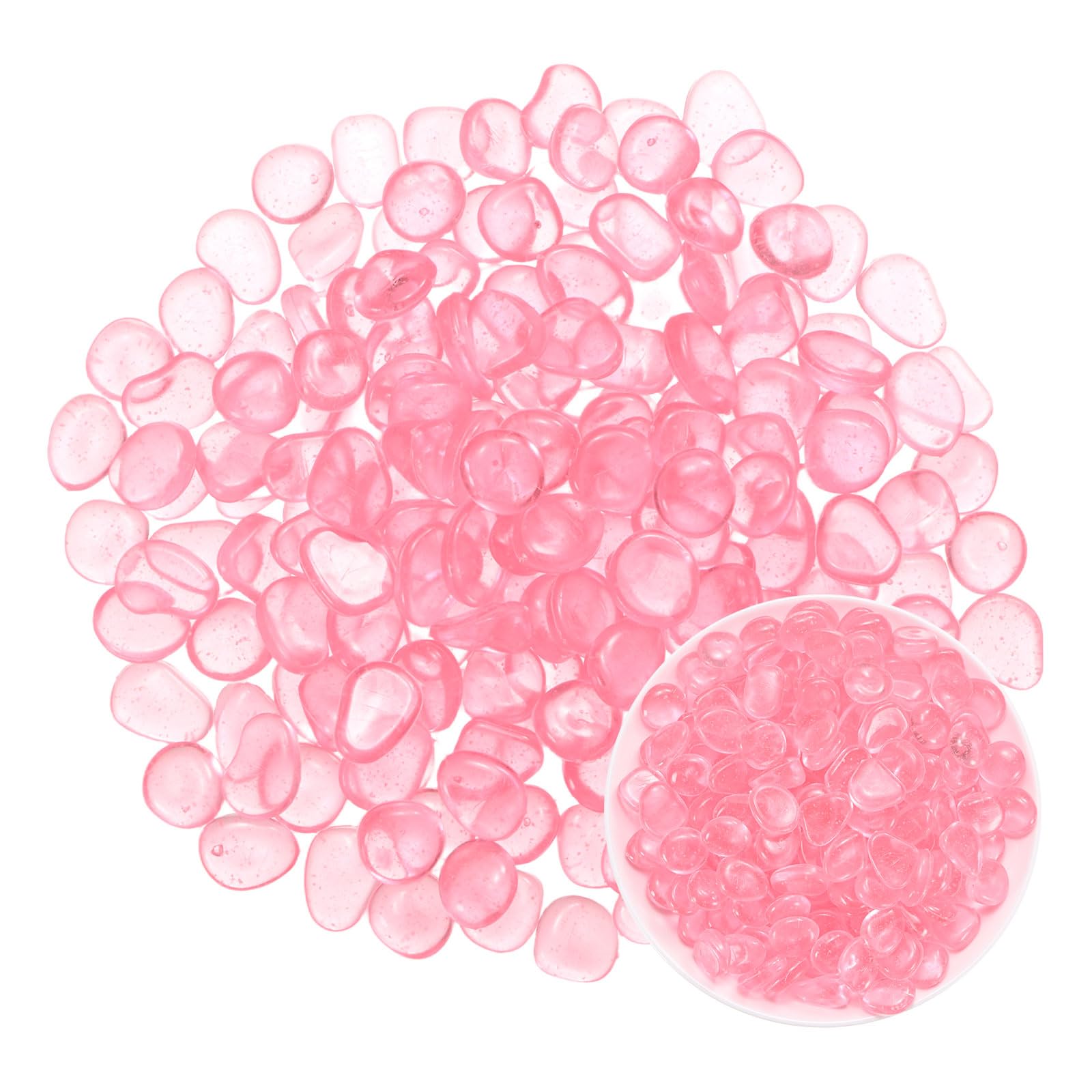 M METERXITY 200-Pack Glow in the Dark Rocks 0.79" Resin, Red