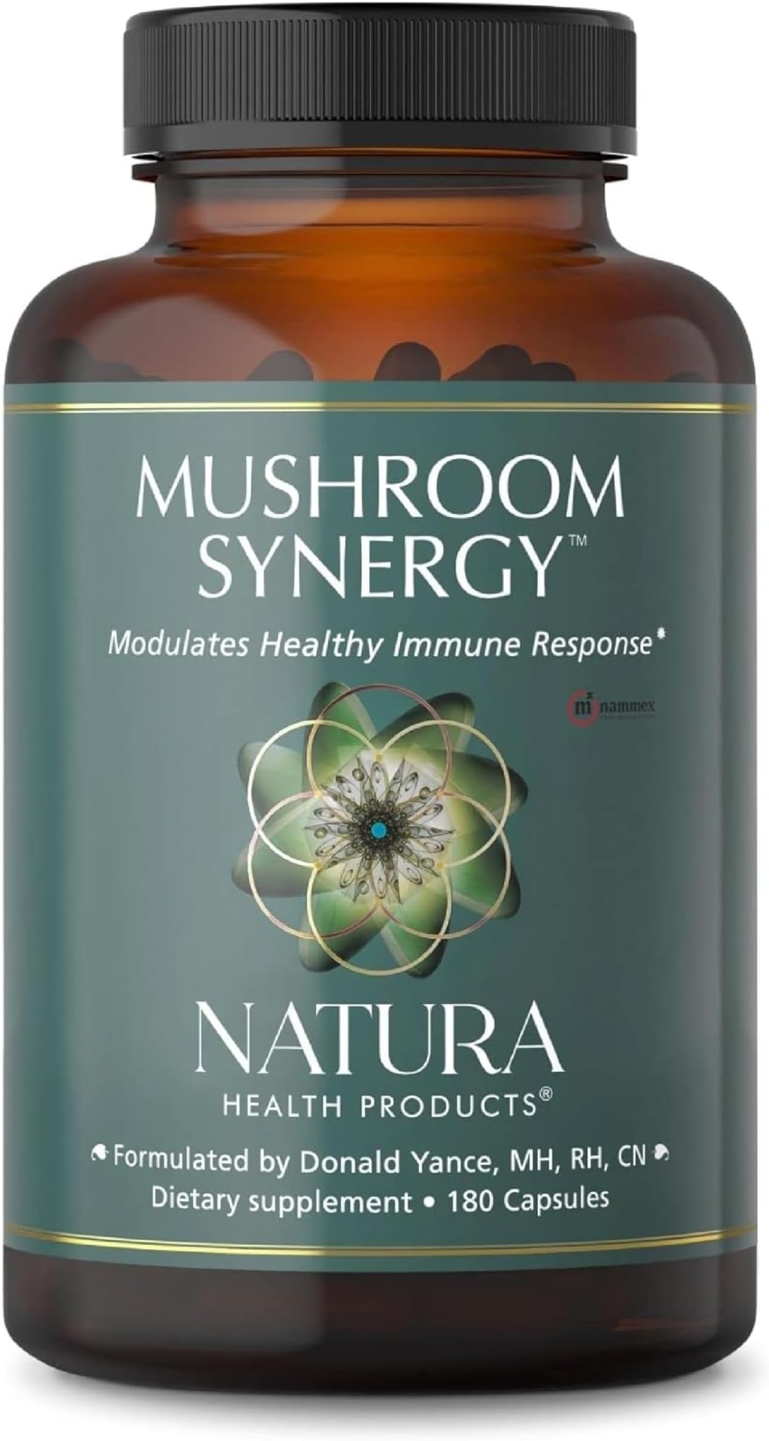 Mushroom Synergy Supplement - Featuring Turkey Tail, Red Reishi, Chaga, & Poria Mushrooms - Modulates Healthy Immune Response* (180 Capsules)