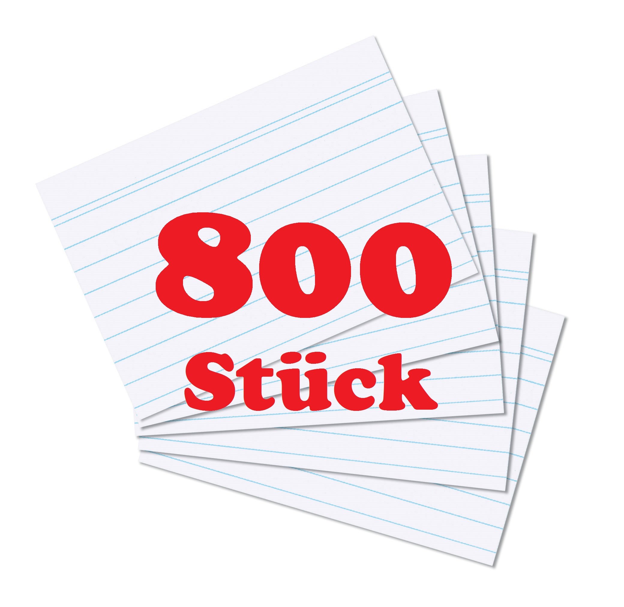 HERLITZ Lot de 8 Paquets de 100 Fiches bristol 170g A5 148x210 mm Lignées Blanc