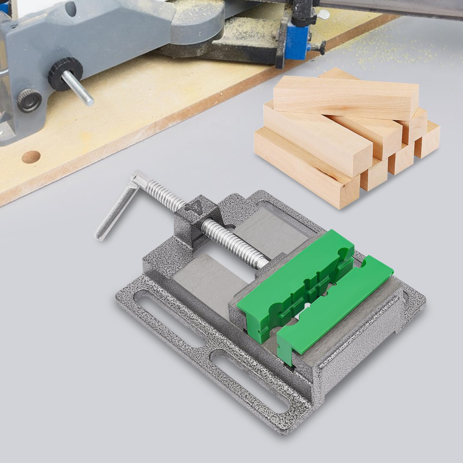 Imadło do wiertarki z magnetycznymi podkładkami imadła, szerokość szczęk 100 mm, imadło do stołu warsztatowego, wysoka stabilność, wysoka wydajność, imadło zaciskowe do warsztatu