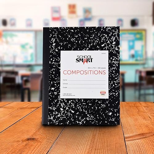 Miniatura 5 de School Smart Libro de composición a rayas de cubierta flexible, 60 hojas, 9-3/4 x 7-1/2 pulgadas