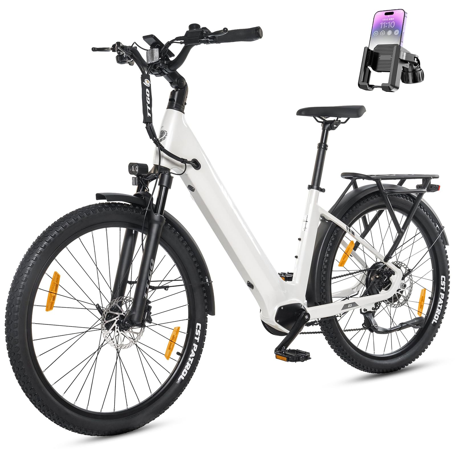 ttgo E Bike Z3 Vélo électrique 27,5" en alliage d'aluminium avec moteur arrière 250 W 70 NM Batterie 48 V 15 Ah 7 vitesses jusqu'à 120 km Écran LCD Vélo électrique pour homme et femme