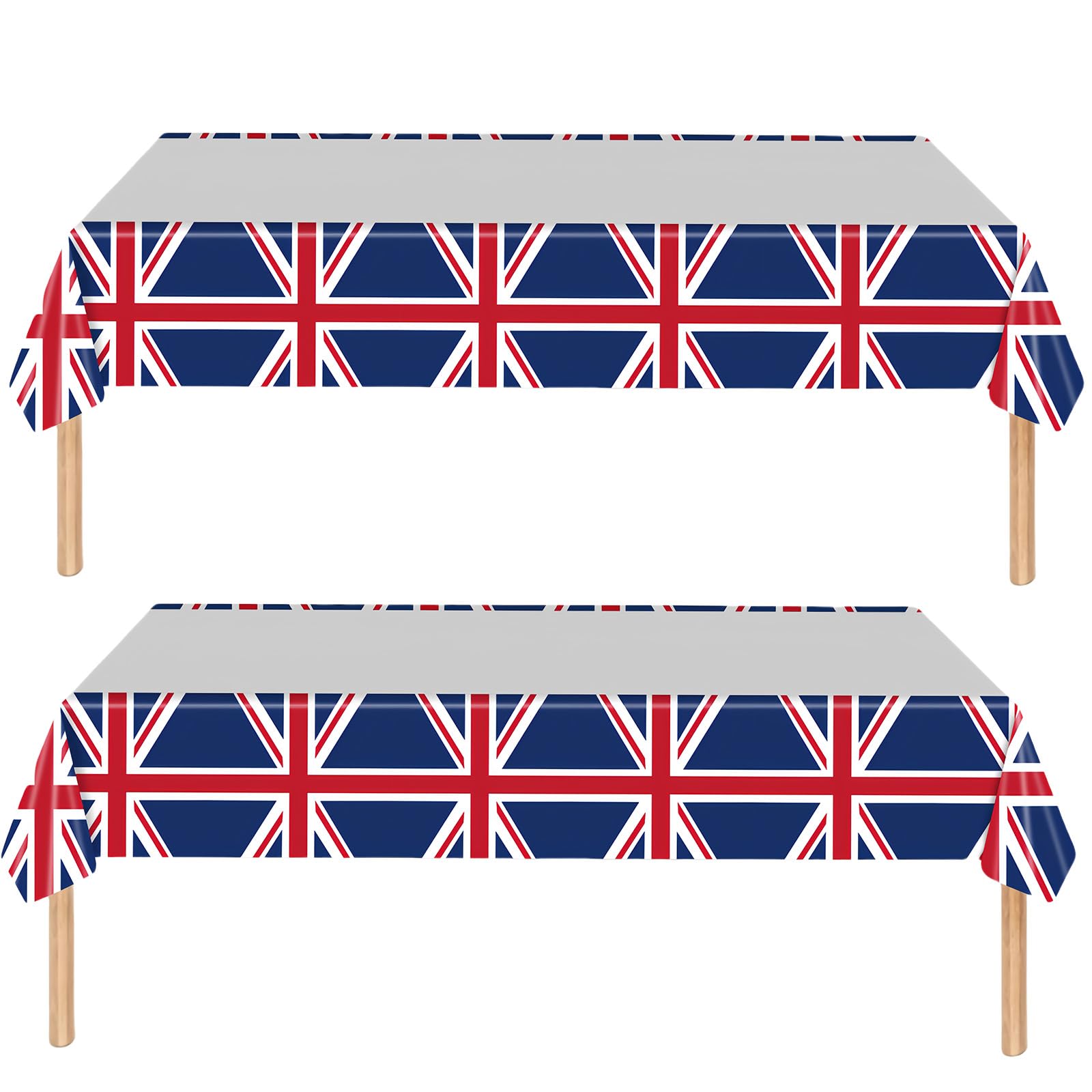 130*220cm Union Jack Table Cloth UK British Flag Tablecloths Plastic Tablecover,2Pcs Great Britain Tablecloth Party for 2025 VE-Day 80th Anniversary Table Decorations,Royal Union Jack Party Supplies