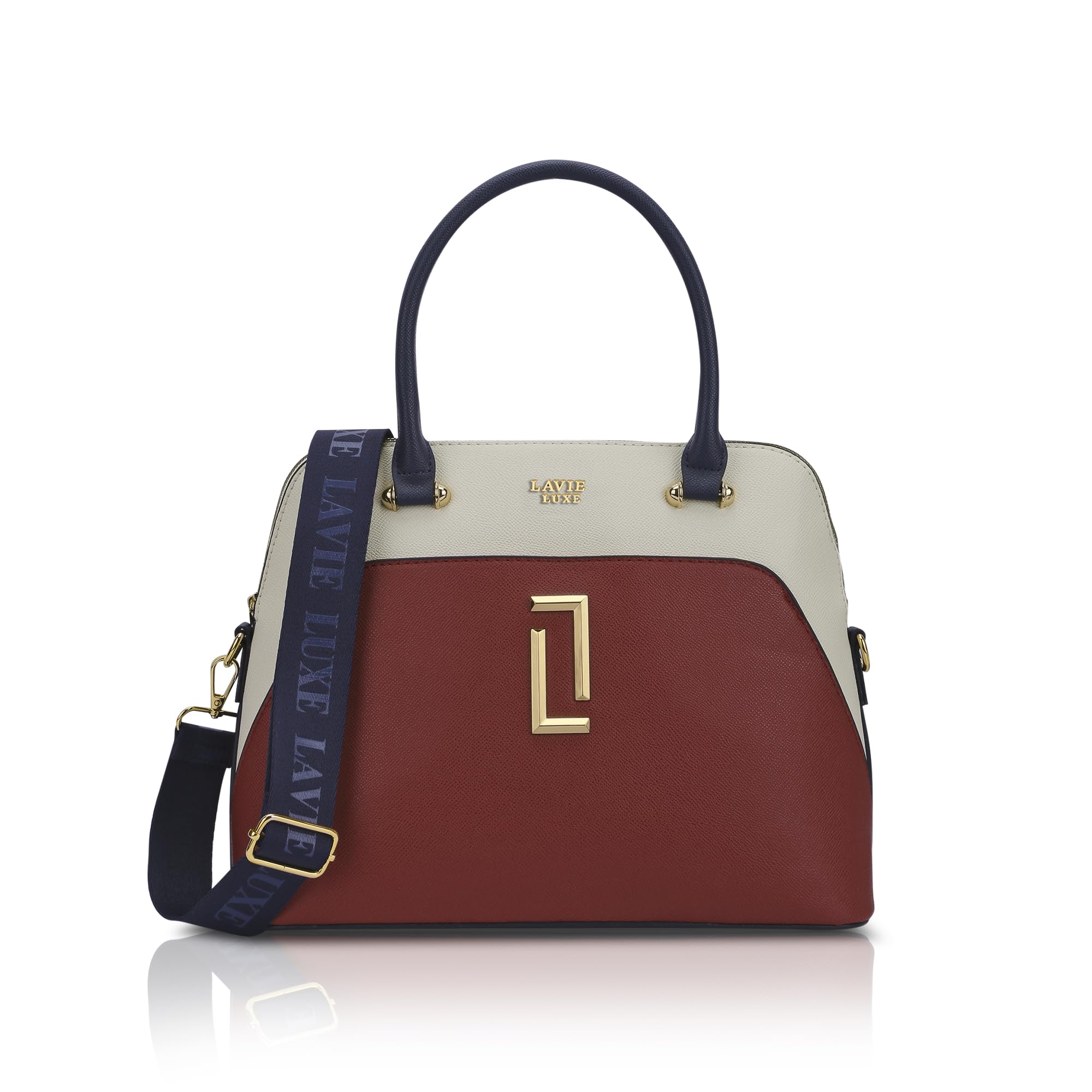 Women's Valle 25 Dome Medium Solid Colourblock Satchel Handbag for Women | Satchel Bag for Work | Ladies purse | Stylish Shoulder Bag | Ladies Gift-image-46