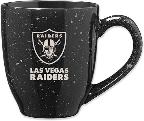 Miniatura 290 de Rico Industries, NFL Football - Taza de café de 16 oz de cerámica moteada, grabada con láser y de color de los equipos de fútbol americano de la NFL