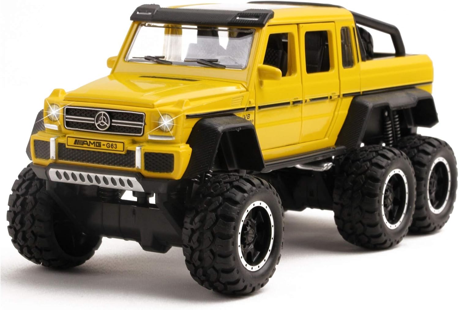Vokodo Luxury Model Truck 6X6 Off-Road SUV 1:32 Scale G63 with Opening Doors Lights and Sounds Realistic Toy Vehicle Kids Exotic Car Freewheel Great Gift for Children Boys Girls Toddlers