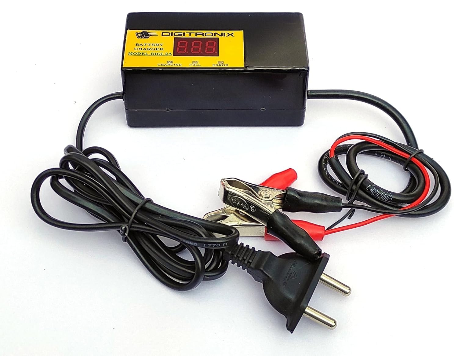 CAR Bike Battery Charger/Lead Acid Battery 12V 2Amp Charger with Digital Display - Digi2A_Yellow-image-6