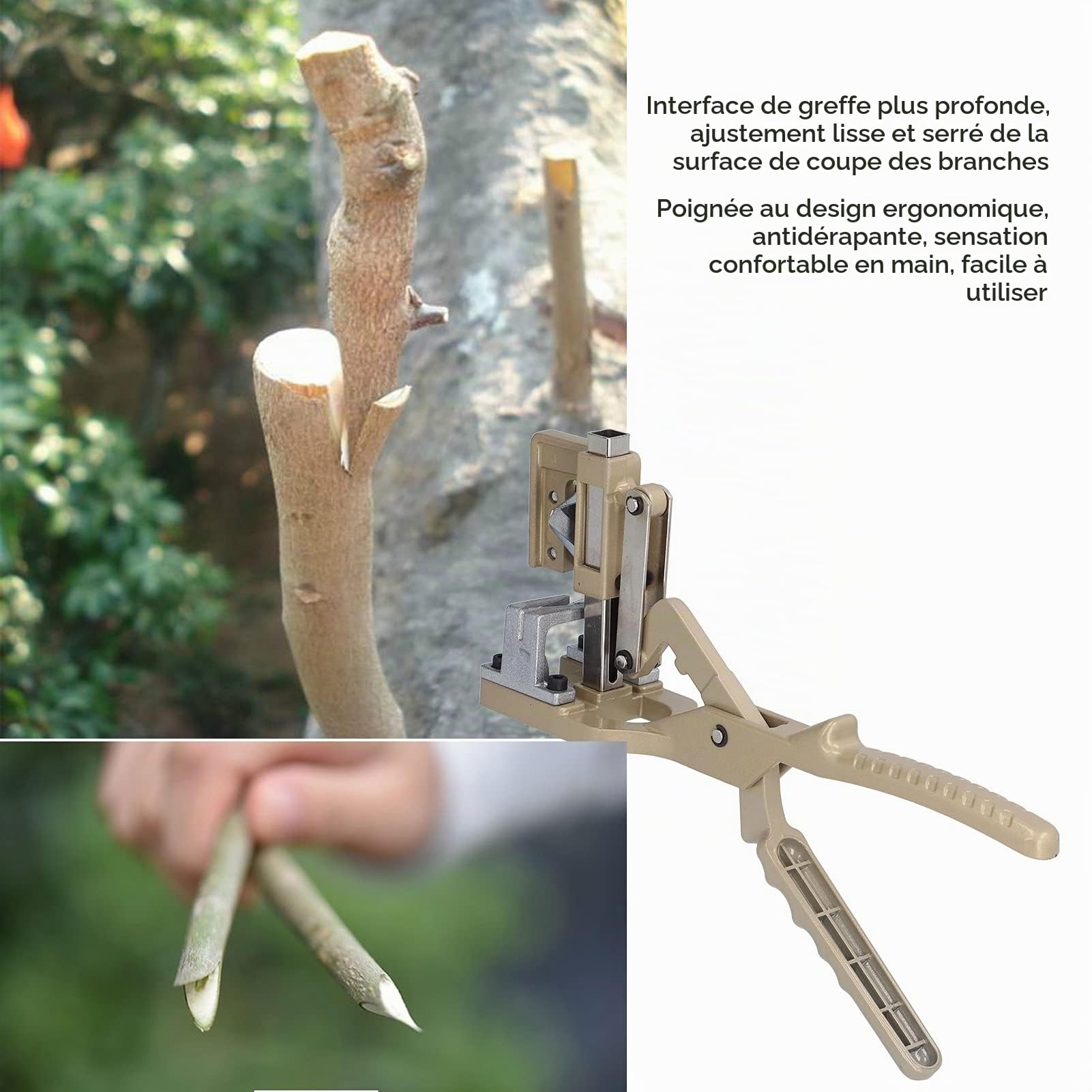 Outil De Greffage En V SK5 Outil De Greffage En Acier à Haute Teneur En Carbone Ciseaux D'élagage D'Arbres Fruitiers Ciseaux 2cm/0.8in Profondeur De Greffage 2cm/0.8in éPaisseur De La Bouche De Coupe