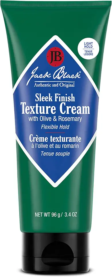 Jack Black Sleek Finish Texture Cream, 3.4 Oz. – Hair Styling Cream for Men &amp; Women, Hair Texturizer for Dry to Normal Coarse, Thick, or Wavy Hair, Fragrance-Free Hair Lotion, Hair Product