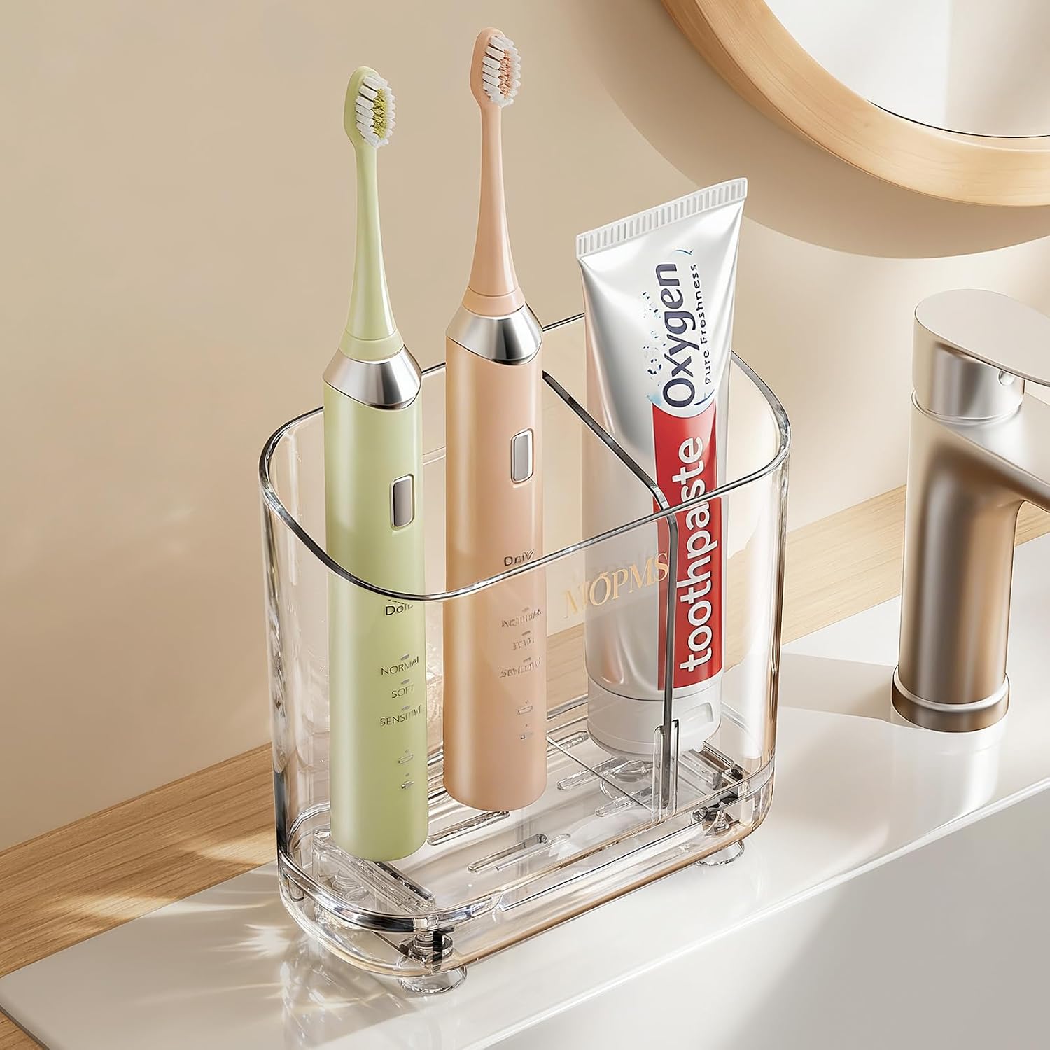 MOPMS Toothbrush Holders with Drainage for Bathrooms Countertop Organizer