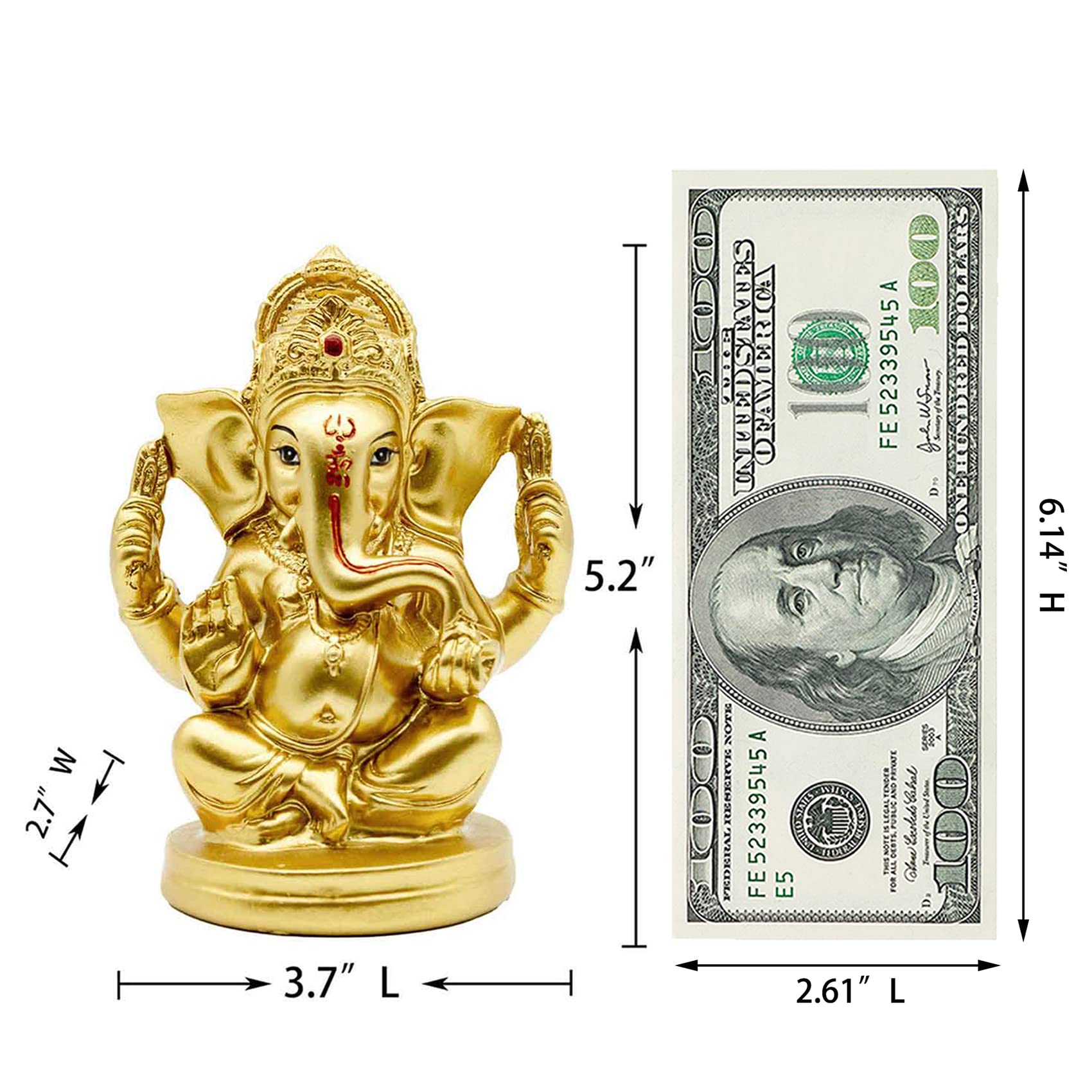 Marble Ganesha Figure, Indian God, Ganpati Bappa, Black Statue, Home