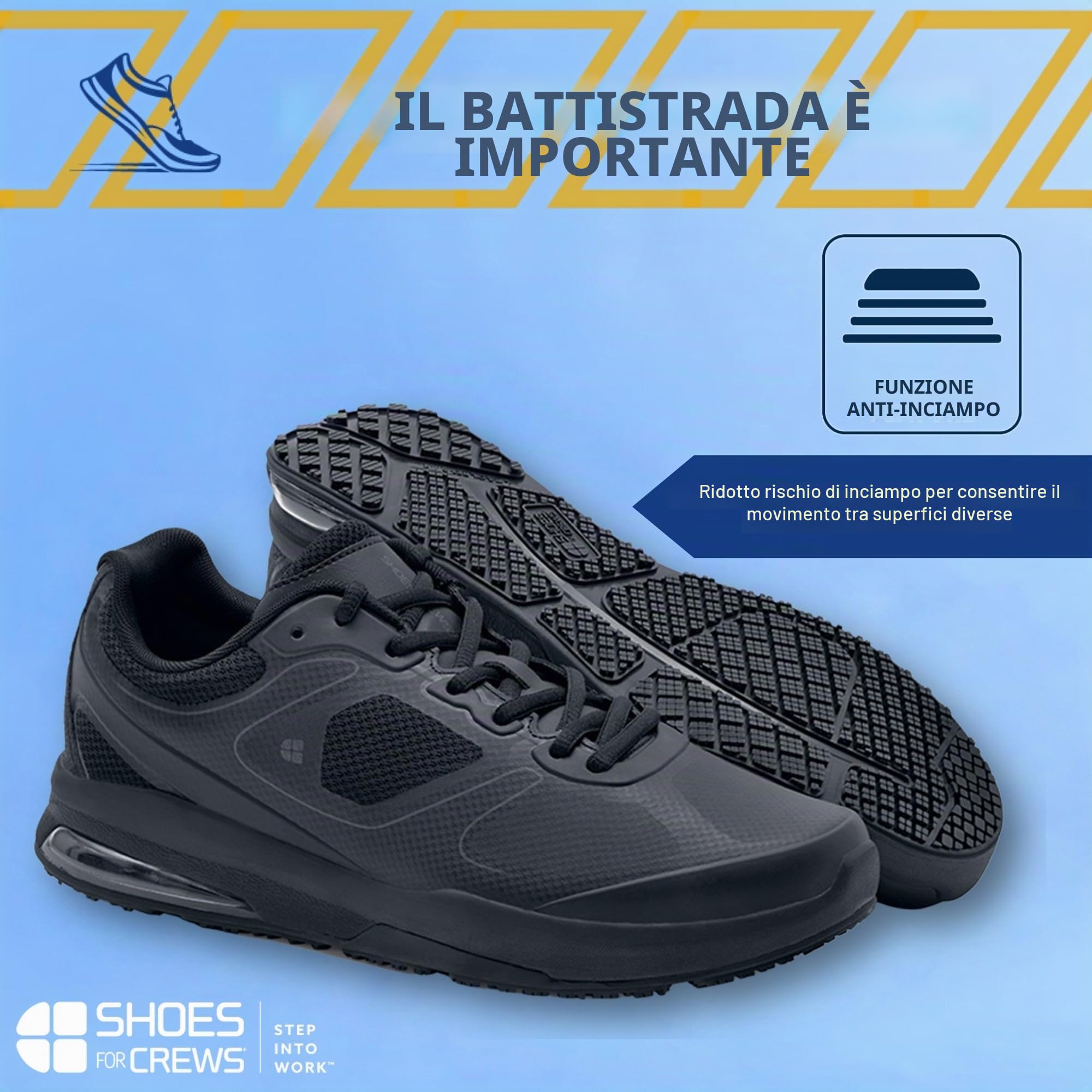 Shoes for Crews Evolution II Trainer da Uomo, Antiscivolo, Comodo | Traspiranti, idrorepellenti, talloni imbottiti, solette rimovibili, antiscivolo per ristorazione, sanità e retail