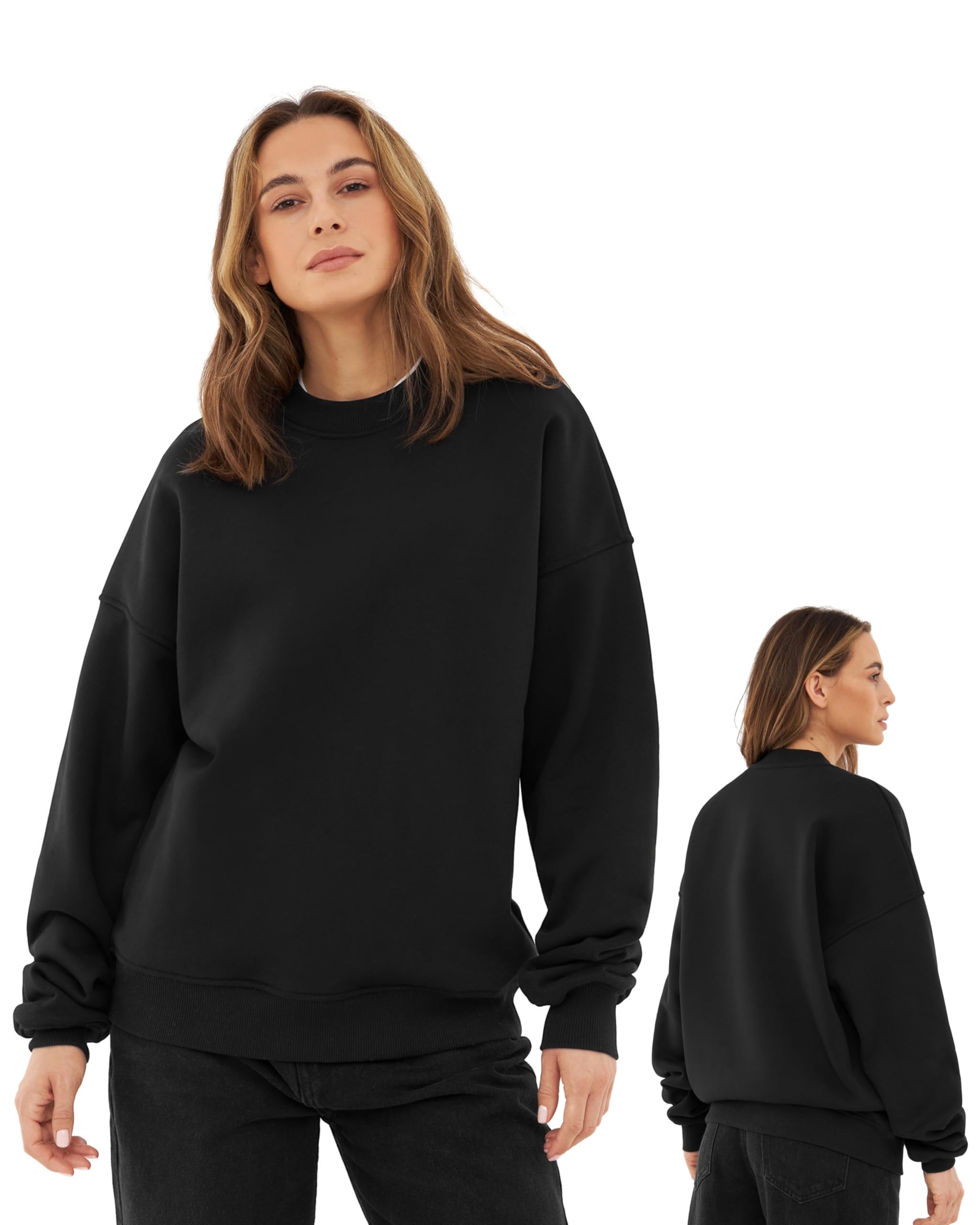 Johnny Urban Sweatshirt Damen & Herren Oversized - Carter - Heavy Basic Pullover - Crewneck in Oversize Fit - Enganliegender Kragen - Unisex - Schwerer Stoff