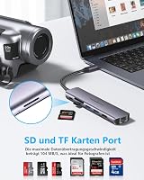 Newmight 7 az 1-ben USB C Hub Ethernet csatlakozóval, 4K HDMI, 2 USB 3.0, 100W PD, SD/TF kártyaolvasó - iPhone 15/MacBook/iPad/Dell/HP kompa 5