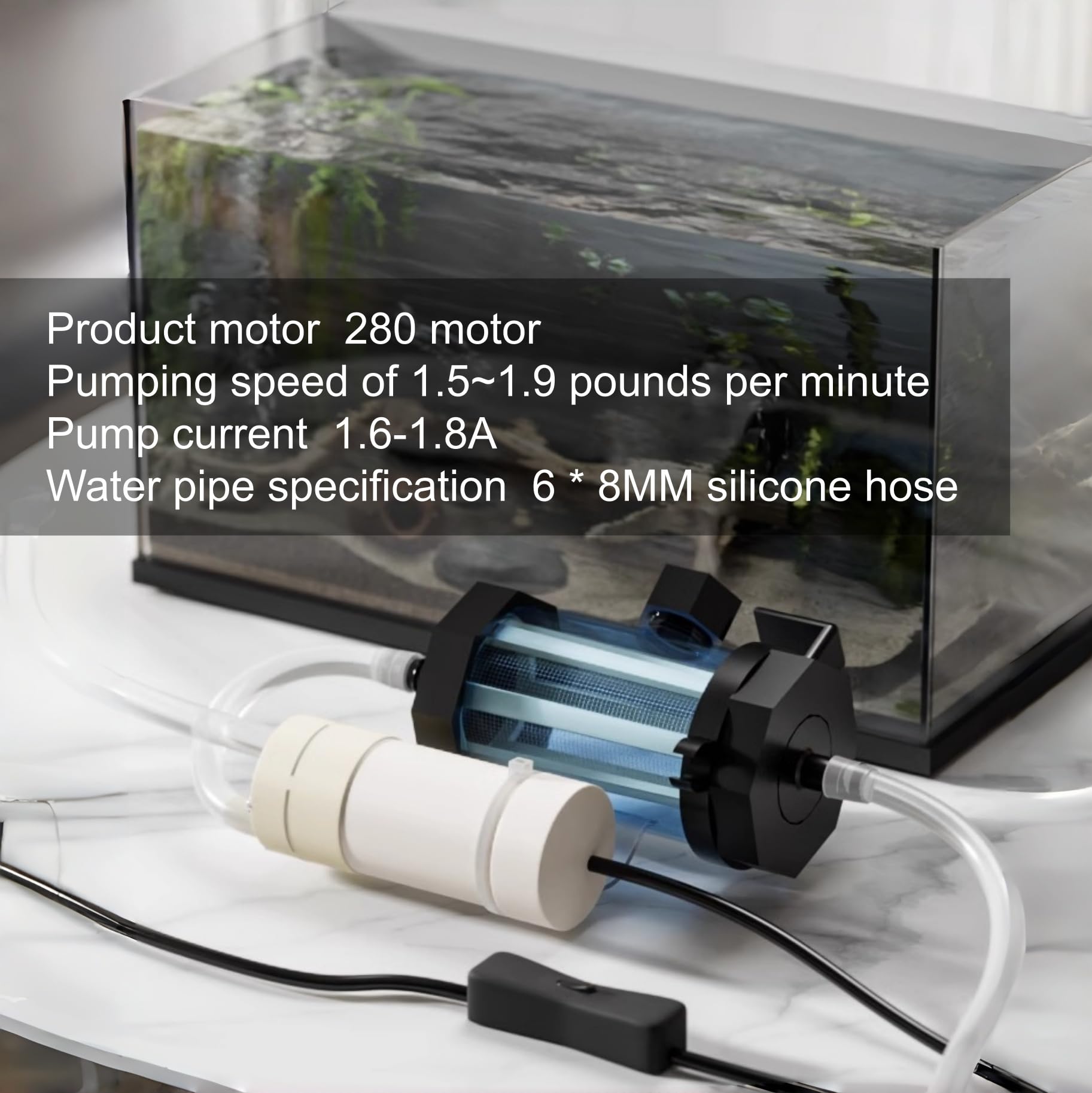 Guangyu Kit Eléctrico de Limpieza para Acuario – Sifón Aspirador USB con Diseño de Sifón, Herramienta para Cambio Rápido de Agua y Limpieza de Grava, Ideal para Agua Dulce y Marina (2 Metros)