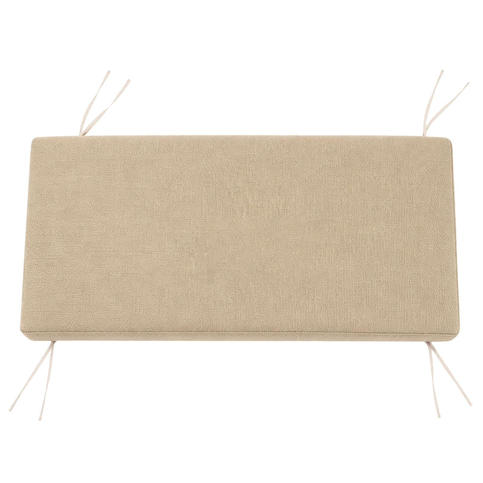 TRQQWEQQ Bench Cushion for Indoor/Outdoor 3cm Thick Chenille Non-Slip Furniture Replacement Cushion Washable Swing Bench Cushions with Tie Straps and Zipper for Patio Garden Porch(Camel,12x42in)