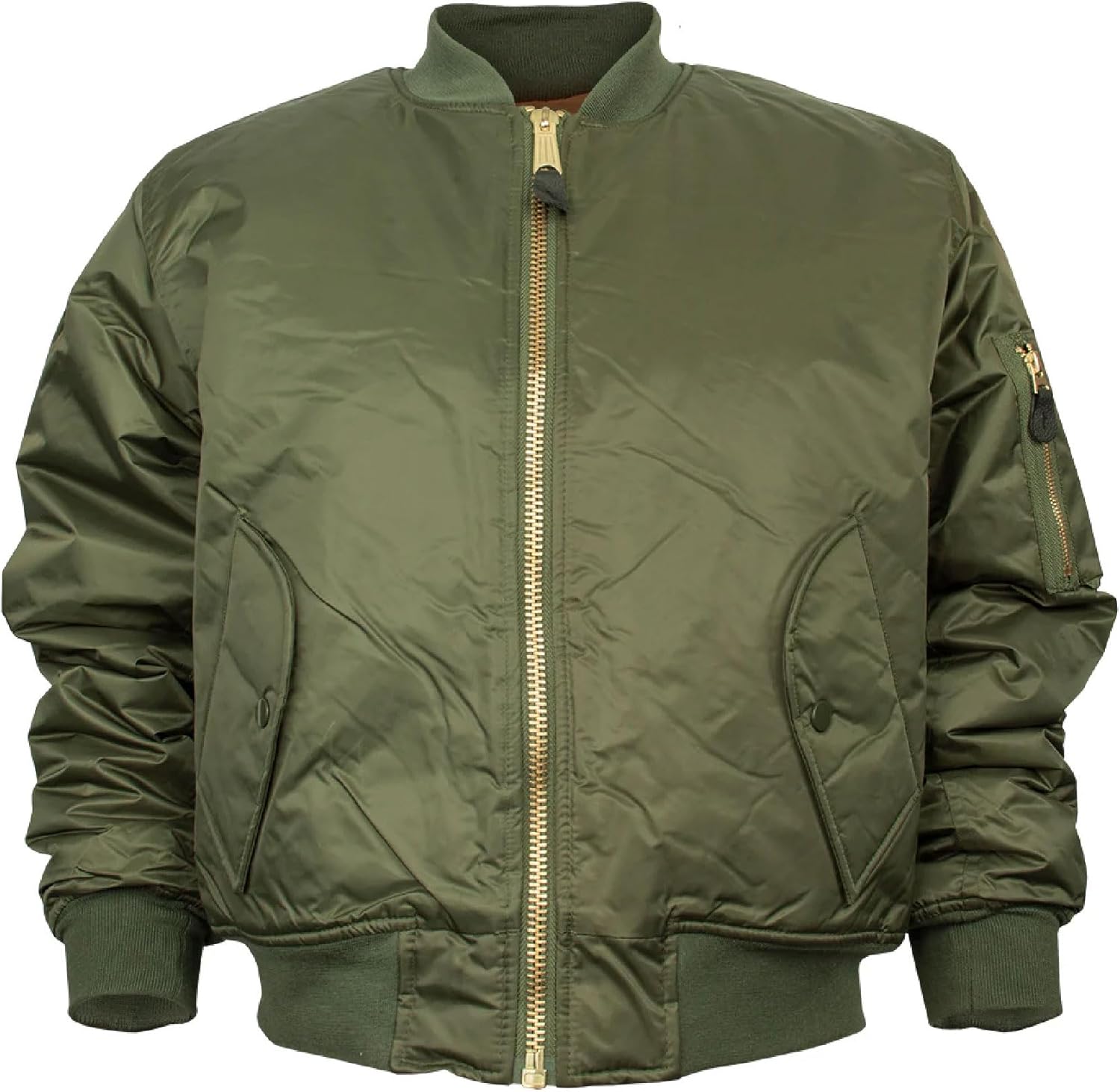 FOX OUTDOOR PRODUCTS MA-1 Flight Jacket - Retro Bomber Style with Water-Resistant Nylon Shell and Reversible Orange Liner