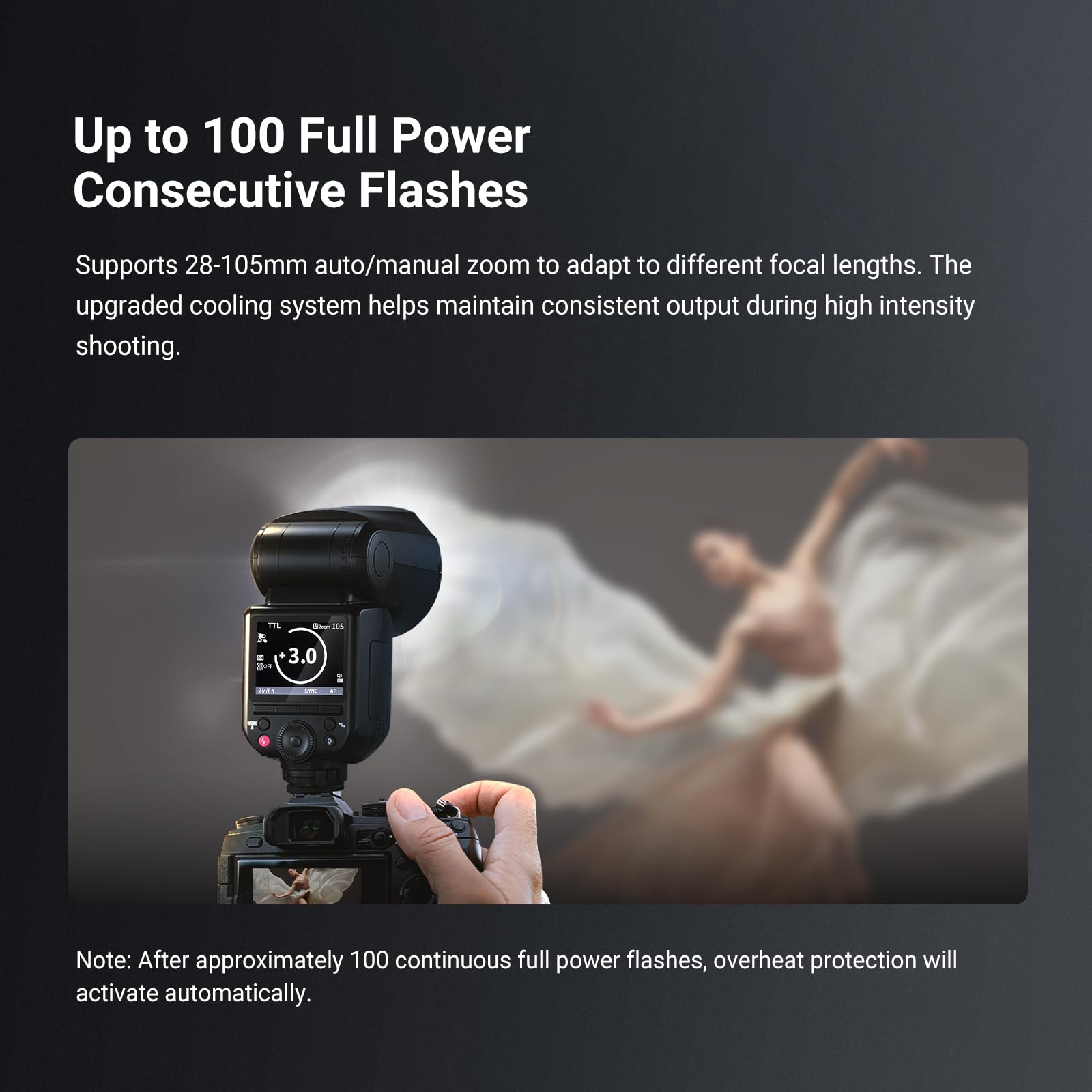 NEEWER Z2PRO-S Speedlite TTL 2.4G pour Sony - Dôme arrondi, compatible Godox sans fil, 76Ws HSS 1/8000s, interface améliorée, sélecteur TTL/M-TCM, 600 éclairs pleine puissance