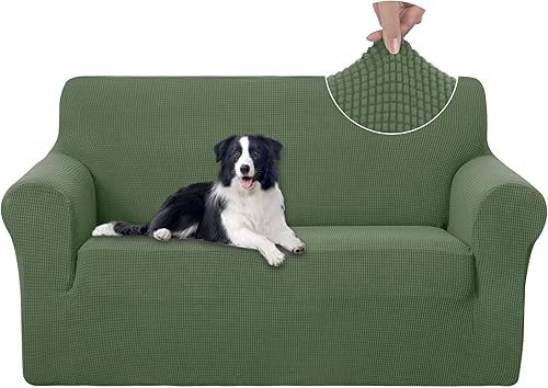 Miniatura 124 de U-NICE HOME Funda para sofá biplaza elástica, cubierta para sofá, funda para sillón, protector de muebles para sofá con 2 cojines, funda para sofá