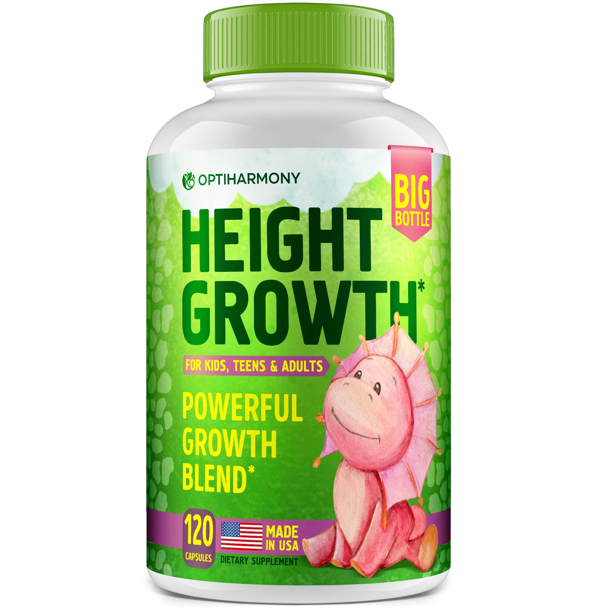 Height Growth Maximizer - Made in USA - Natural Height Increase Booster Supplement & Grow Taller Pills - Bone Growth for Adults, Teens & Kids - Vitamins for Boys & Girls to Get Taller - 120 capsules