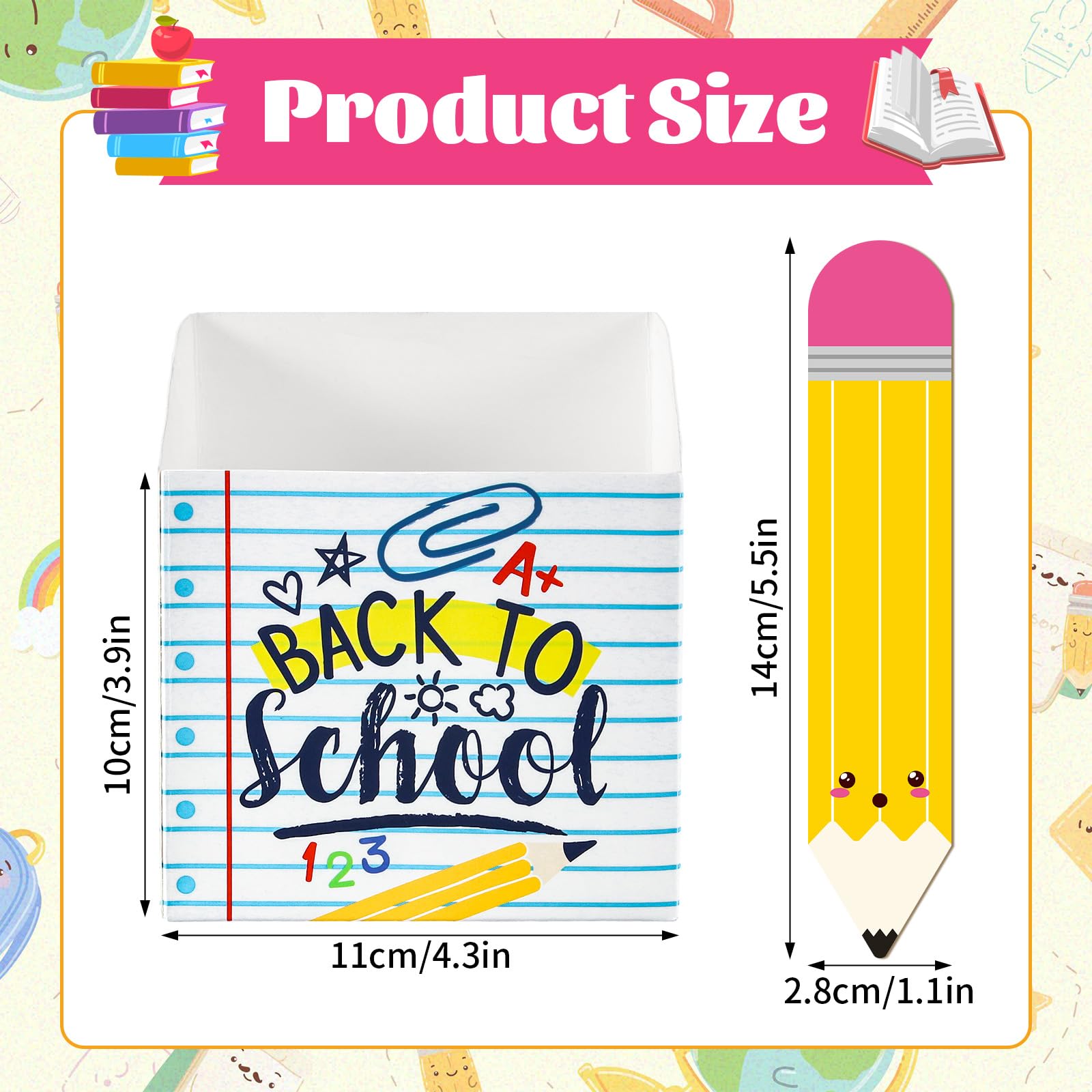 AnyDesign 51 x Namens-Sticks für den Schulanfang, mit Notizbuchhalter, Cartoon-Bleistift, sprechend, Namens-Sticks für Bildung und Lernen, Klassenzimmer-Aktivitäten, Gruppierung
