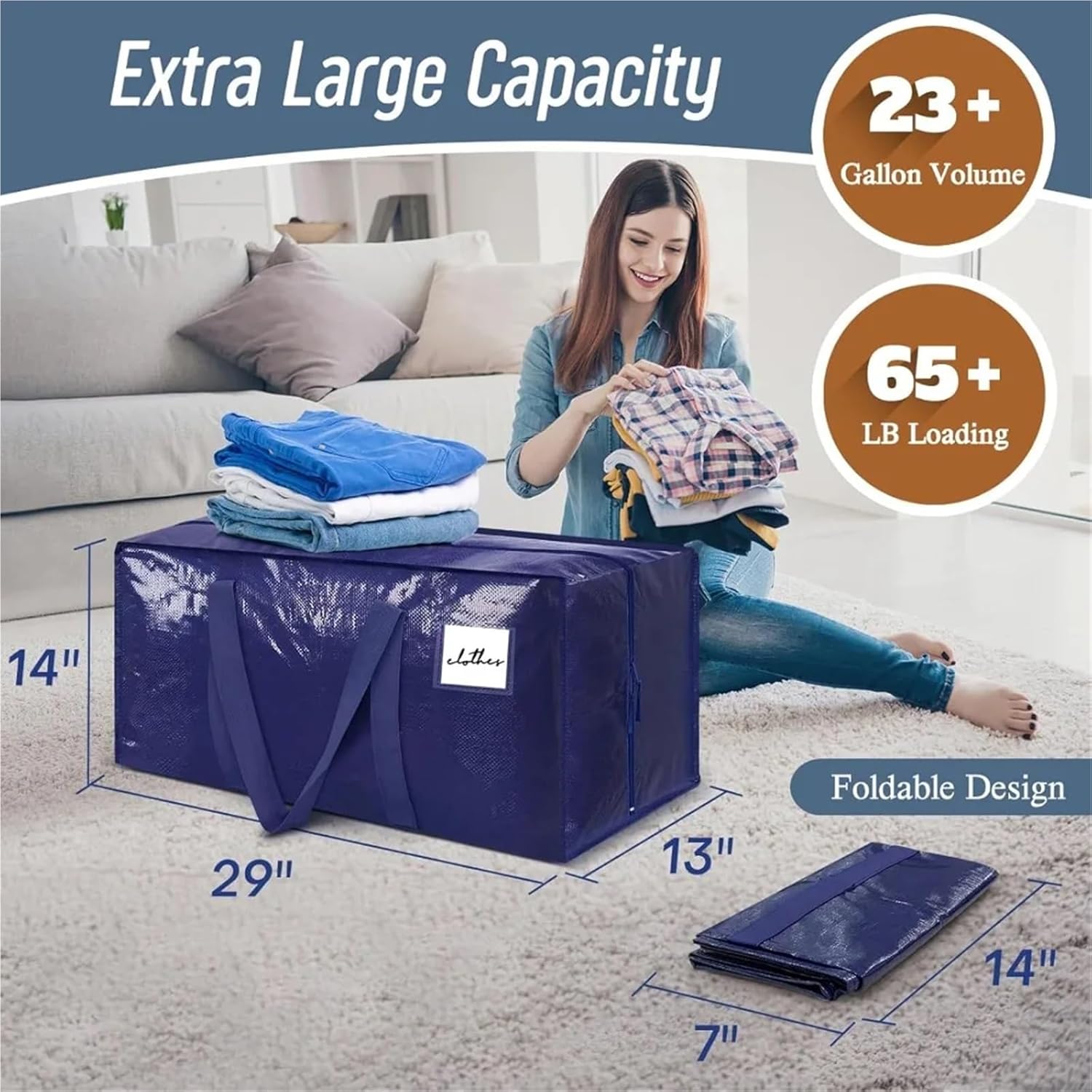 Heavy Duty Moving Bags 4Pack Extra Heavy Duty Large Moving Bags Clothes Storage For Organization Storage
