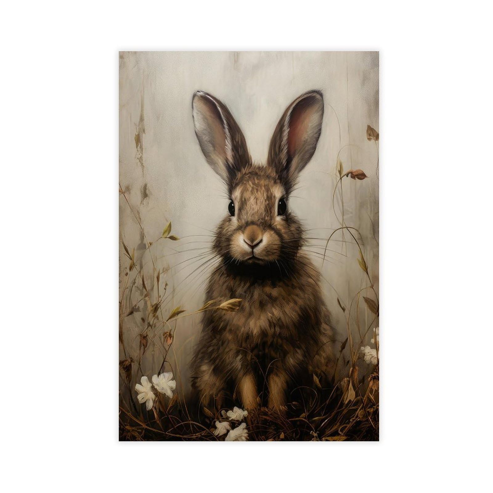 Bareronor Rabbit Cottagecore Canvas Poster Bedroom Decor Landscape Office Room Decor Gift 24" L X 36" W