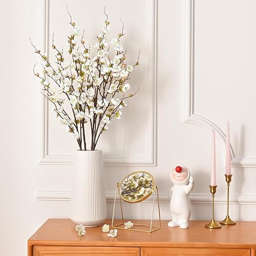 Miniatura 6 de Waipfaru 4 piezas de decoración de flor de cerezo sintético, flores artificiales de tallo largo de 36 pulgadas para jarrón alto, ramas de árbol de