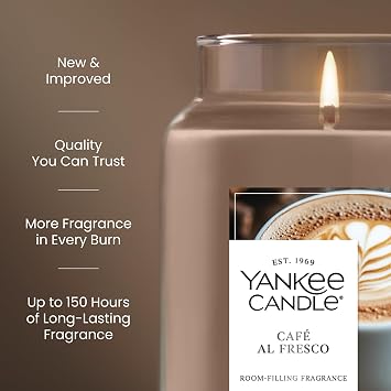 Yankee Candle Cafe Al Fresco Scented Candle, 22oz Large Jar with up to 150 Hour Burn Time, Giftable
